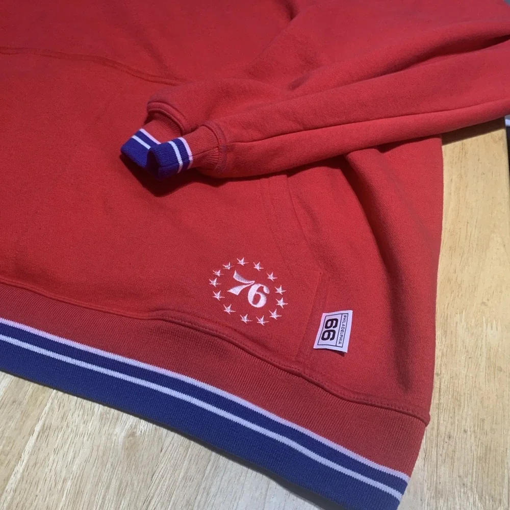 Nike Team‎ PHILADELPHIA 76ers Sixers Rewind Center Swoosh Hoodie Red 4XL